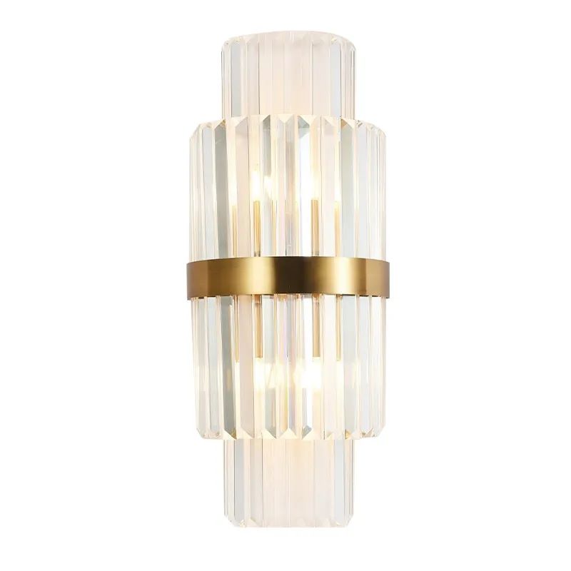Arandela de parede moderno Tamas dourada com placas de cristal Lustres Gênesis loja online de Lustres e Iluminação Decorativa